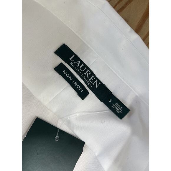 NWT Ralph Lauren Non-Iron Long Sleeve Collared Button Up Dress Shirt, White, S - Picture 7 of 8